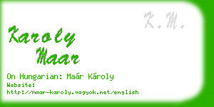 karoly maar business card