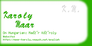 karoly maar business card